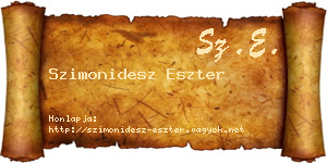 Szimonidesz Eszter névjegykártya