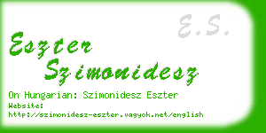 eszter szimonidesz business card